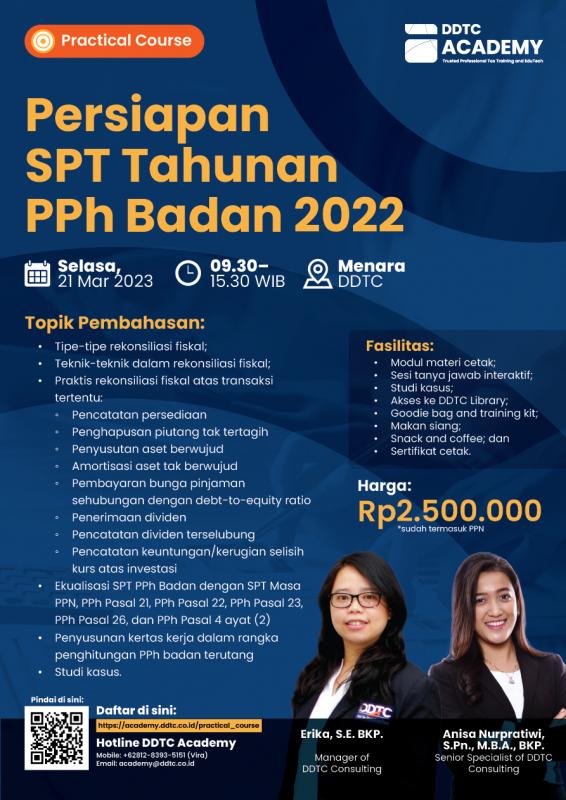 Jangan Ketinggalan! Ikuti Kursus Persiapan SPT PPh Badan Tahun 2022