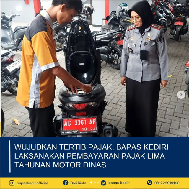 Wujudkan Tertib Pajak, Bapas Kediri Laksanakan Pembayaran Pajak Lima Tahunan