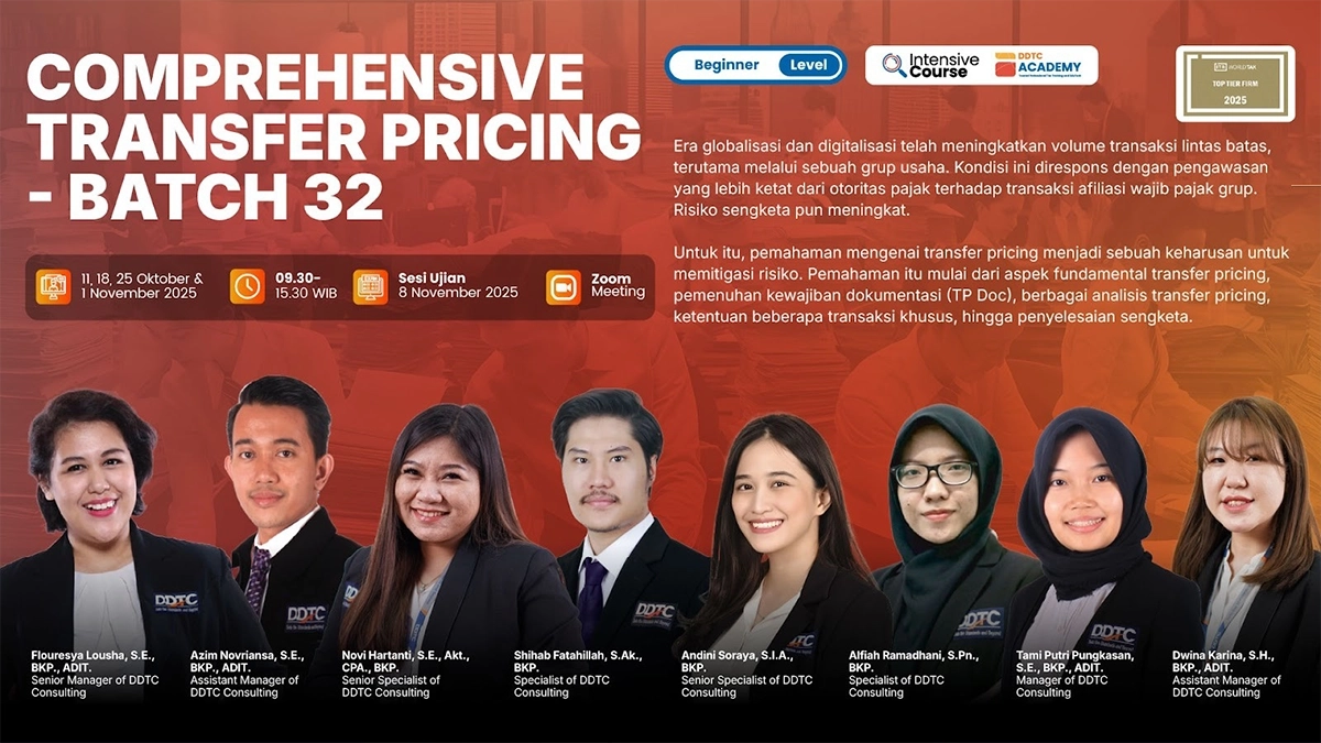 Dibuka Lagi! Intensive Course Transfer Pricing Batch 32 DDTC Academy