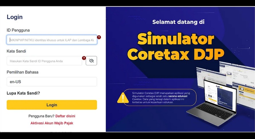 Jelang Lapor SPT Tahunan via Coretax DJP, WP Bisa Coba Simulatornya