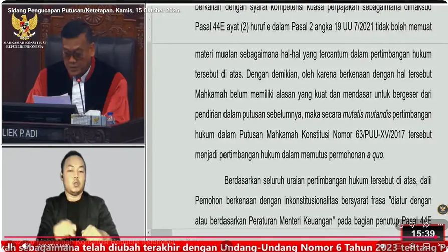 MK Tegaskan Lagi Batas Kewenangan Menkeu Atur Kuasa Wajib Pajak